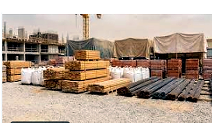 Construction materials on site