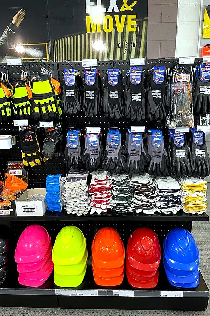 Safety boots display